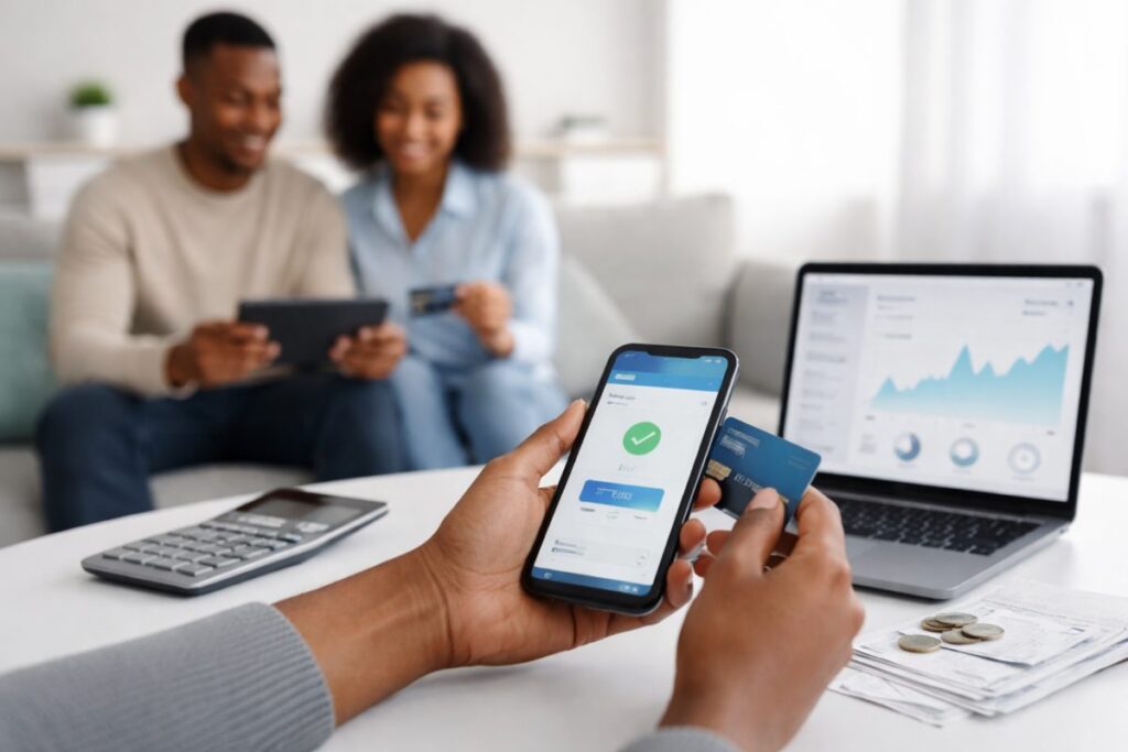 Digital payment on smartphone showing modern personal finances