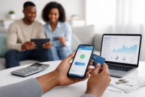 Digital payment on smartphone showing modern personal finances